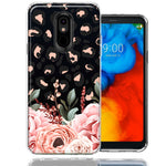 For LG Stylo 4 Classy Blush Peach Peony Rose Flowers Leopard Phone Case Cover