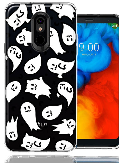 LG Stylo 4 Kawaii Manga Cute Halloween Ghosts Spirits Design Double Layer Phone Case Cover