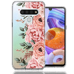 For LG Stylo 6 Blush Pink Peach Spring Flowers Peony Rose Phone Case Cover