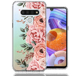 For LG K51 Blush Pink Peach Spring Flowers Peony Rose Phone Case Cover