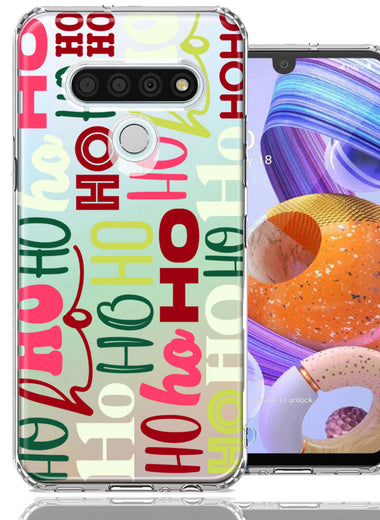 LG K51 Christmas Santa Ho Ho Ho textagraphy Festive Holiday Double Layer Phone Case Cover
