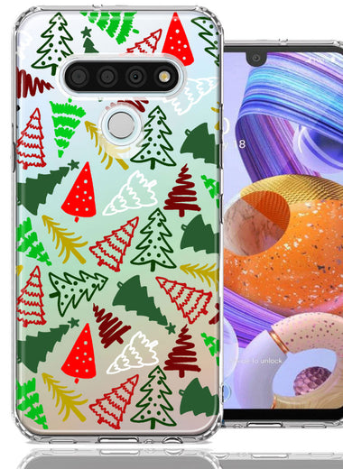 LG K51 Christmas Trees Holiday Festive Winter By BillyElleCo Double Layer Phone Case Cover
