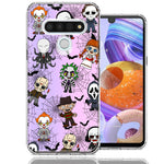 LG Stylo 6 Classic Haunted Horror Halloween Nightmare Characters Spider Webs Design Double Layer Phone Case Cover