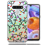 LG Stylo 6 Colorful Nostalgic Vintage Christmas Holiday Winter String Lights Design Double Layer Phone Case Cover