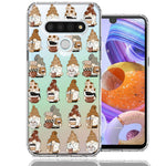 LG Stylo 6 Cute Morning Coffee Lovers Gnomes Characters Drip Iced Latte Americano Espresso Brown Double Layer Phone Case Cover