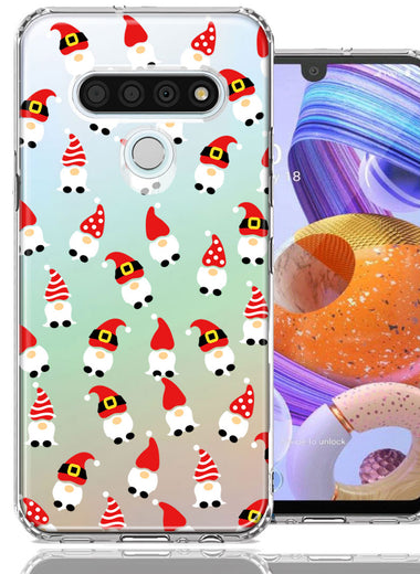 LG K51 Cute Red Christmas Holiday Santa Gnomes Design Double Layer Phone Case Cover