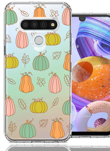 LG K51 Fall Autumn Fairy Pumpkins Thanksgiving Spooky Season Double Layer Phone Case Cover