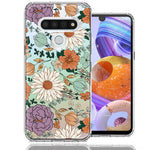 LG Stylo 6 Feminine Classy Flowers Fall Toned Floral Wallpaper Style Double Layer Phone Case Cover