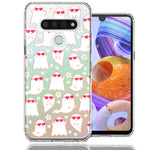 LG K51 Floating Heart Glasses Love Ghosts Vaneltines Day Cutie Daisy Double Layer Phone Case Cover