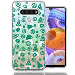 LG K51 Lucky Green St Patricks Day Cute Gnomes Shamrock Polkadots Double Layer Phone Case Cover