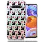 LG K51 Pink Horror Valentine Character Ghostface Boyfriend Call Me Hearts Double Layer Phone Case Cover