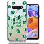 LG K51 Plant Mama Houseplant Lover Monstera Tropical Leaf Green Design Double Layer Phone Case Cover
