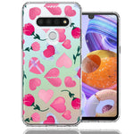 LG K51 Pretty Valentines Day Hearts Chocolate Candy Angel Flowers Double Layer Phone Case Cover