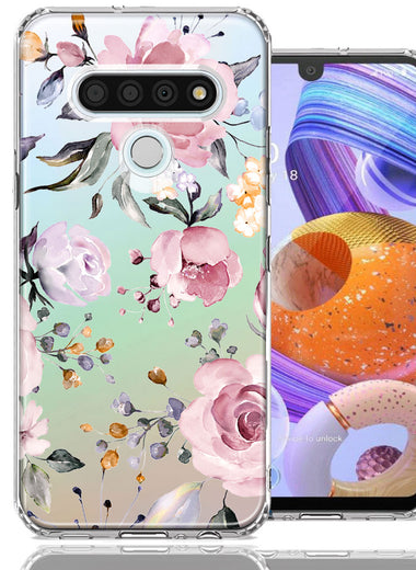 For LG K51 Soft Pastel Spring Floral Flowers Blush Lavender Phone Case Cover