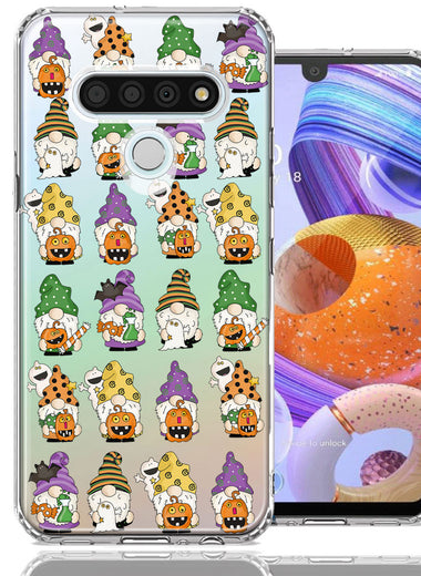 LG K51 Spooky Halloween Gnomes Cute Characters Holiday Seasonal Pumpkins Candy Ghosts Double Layer Phone Case Cover