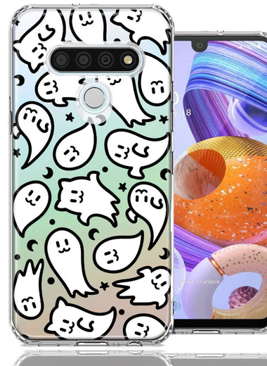 LG K51 Kawaii Manga Cute Halloween Ghosts Spirits Design Double Layer Phone Case Cover