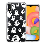 Samsung Galaxy A01 Halloween Spooky Ghost Design Double Layer Phone Case Cover