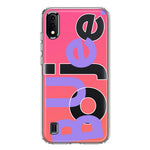 Samsung Galaxy A01 Pink Purple Clear Funny Text Quote Boujee Hybrid Protective Phone Case Cover