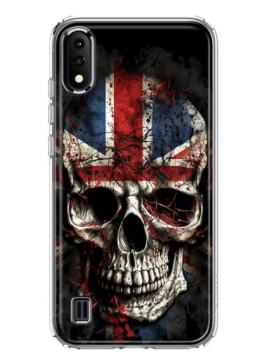 Samsung Galaxy A01 British UK Flag Skull Hybrid Protective Phone Case Cover