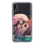 Samsung Galaxy A01 Kawaii Manga Pink Cherry Blossom Japanese Girl Boat Hybrid Protective Phone Case Cover