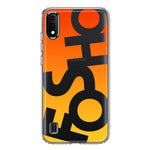 Samsung Galaxy A01 Orange Yellow Clear Funny Text Quote Fosho Hybrid Protective Phone Case Cover