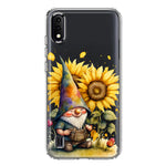 Samsung Galaxy A01 Cute Gnome Sunflowers Clear Hybrid Protective Phone Case Cover