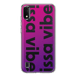 Samsung Galaxy A01 Purple Clear Funny Text Quote Issa Vibe Hybrid Protective Phone Case Cover