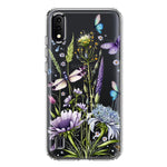 Samsung Galaxy A01 Lavender Dragonfly Butterflies Spring Flowers Hybrid Protective Phone Case Cover