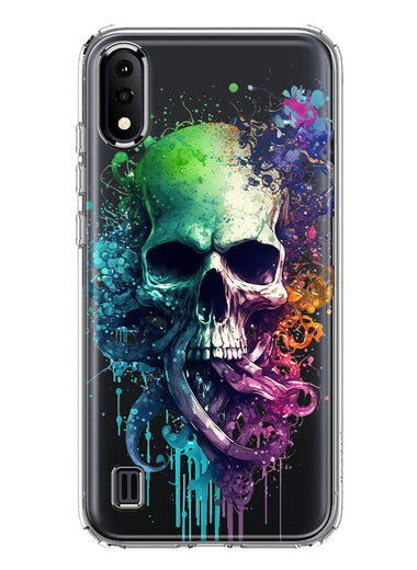 Samsung Galaxy A01 Fantasy Octopus Tentacles Skull Hybrid Protective Phone Case Cover