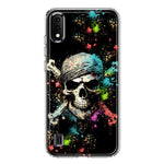 Samsung Galaxy A01 Fantasy Paint Splash Pirate Skull Hybrid Protective Phone Case Cover