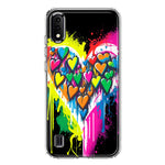 Samsung Galaxy A01 Colorful Rainbow Hearts Love Graffiti Painting Hybrid Protective Phone Case Cover