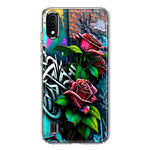 Samsung Galaxy A01 Red Roses Graffiti Painting Art Hybrid Protective Phone Case Cover