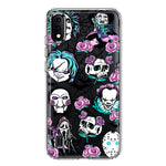 Samsung Galaxy A01 Roses Halloween Spooky Horror Characters Spider Web Hybrid Protective Phone Case Cover