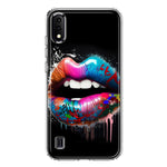 Samsung Galaxy A01 Colorful Lip Graffiti Painting Art Hybrid Protective Phone Case Cover