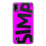 Samsung Galaxy A01 Hot Pink Clear Funny Text Quote Simp Hybrid Protective Phone Case Cover