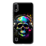 Samsung Galaxy A01 Fantasy Skull Headphone Colorful Pop Art Hybrid Protective Phone Case Cover