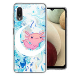 Samsung Galaxy A02 Pink Axolotl Moon Mable Design Double Layer Phone Case Cover