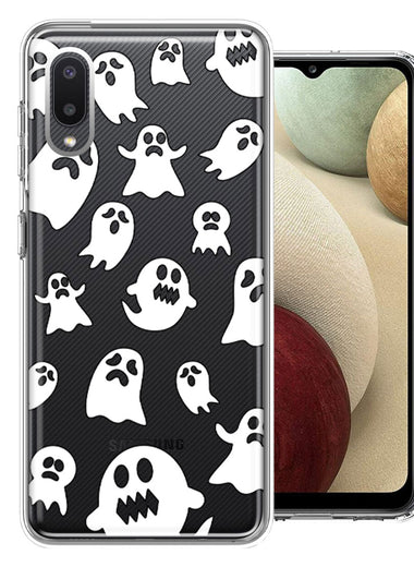 Samsung Galaxy A02 Halloween Spooky Ghost Design Double Layer Phone Case Cover
