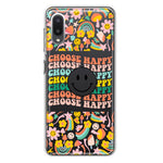 Samsung Galaxy A02 Choose Happy Smiley Face Retro Vintage Groovy 70s Style Hybrid Protective Phone Case Cover