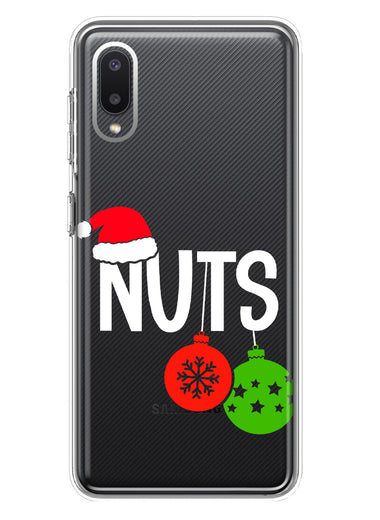 Samsung Galaxy A02 Christmas Funny Couples Chest Nuts Ornaments Hybrid Protective Phone Case Cover