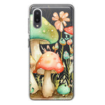 Samsung Galaxy A02 Fairytale Watercolor Mushrooms Pastel Spring Flowers Floral Hybrid Protective Phone Case Cover