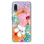 Samsung Galaxy A02 Hawaiian Vibes Hibiscus Flowers Monstera Vacation Summer Hybrid Protective Phone Case Cover