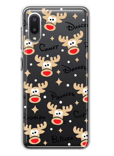 Samsung Galaxy A02 Red Nose Reindeer Christmas Winter Holiday Hybrid Protective Phone Case Cover