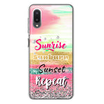 Samsung Galaxy A02 Summer Brush Strokes Sunrise Sunburn Sunset Repeat Hybrid Protective Phone Case Cover