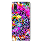 Samsung Galaxy A02 Vibrant Pink Purple Tie Dye Summer Leopard Swirl Rainbow Hybrid Protective Phone Case Cover
