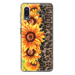 Samsung Galaxy A02 Yellow Summer Sunflowers Brown Leopard Honeycomb Hybrid Protective Phone Case Cover