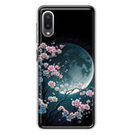 Samsung Galaxy A02 Kawaii Manga Pink Cherry Blossom Full Moon Hybrid Protective Phone Case Cover