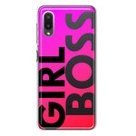 Samsung Galaxy A02 Pink Clear Funny Text Quote Girl Boss Hybrid Protective Phone Case Cover