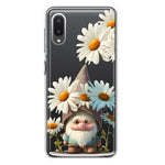 Samsung Galaxy A02 Cute Gnome White Daisy Flowers Floral Hybrid Protective Phone Case Cover