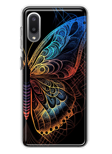 Samsung Galaxy A02 Mandala Geometry Abstract Butterfly Pattern Hybrid Protective Phone Case Cover
